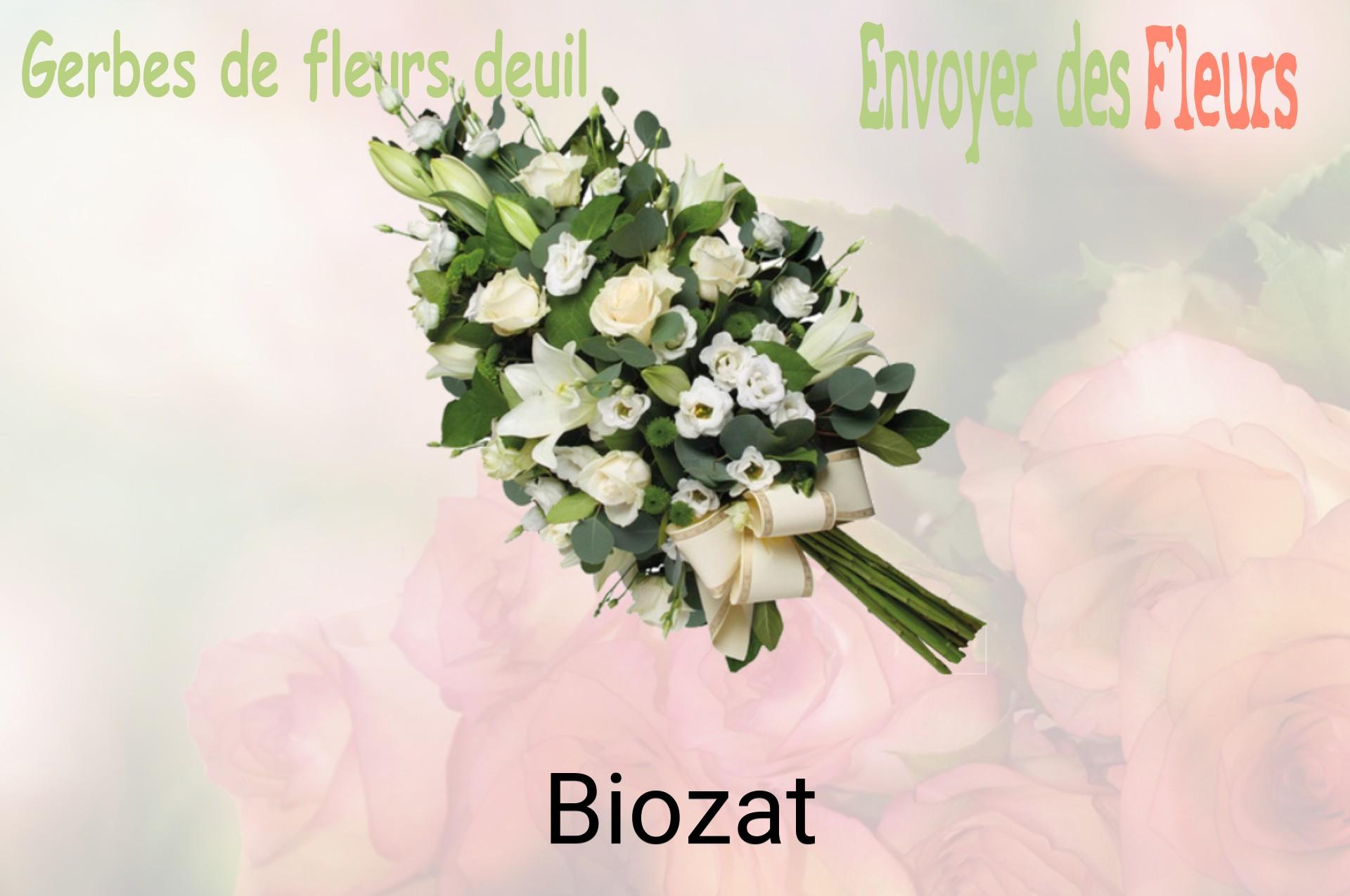 Gerbe de fleurs de deuil livrée à Biozat
